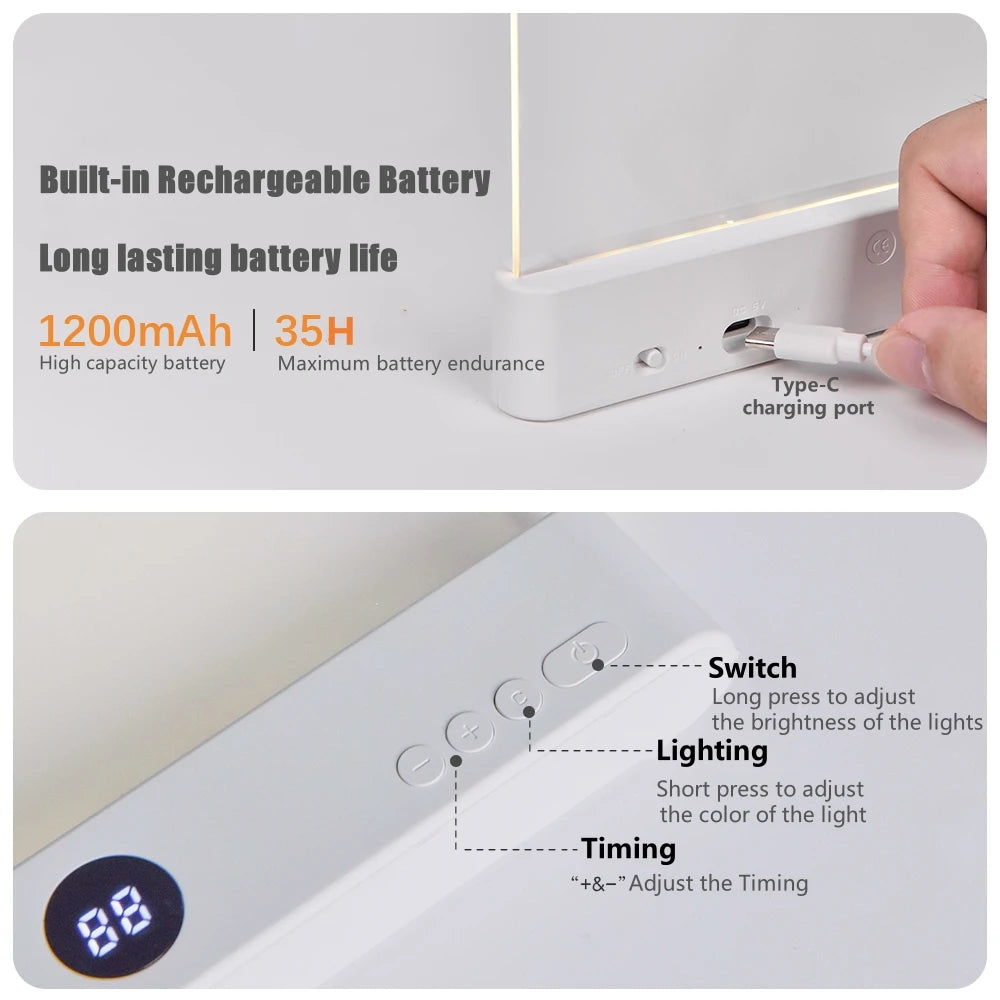 Leselampe als Flachpaneel mit USB-Anschluss – Ansicht 6
