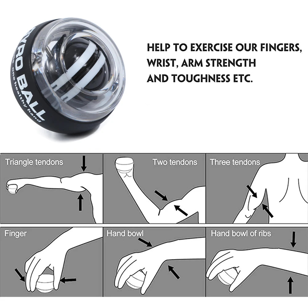 Wrist Power Wrist Hand Ball Auto-Start Grip Ball Strengthener Gyroscopic Arm Gyro Hand Ball Home Fitness Forearm Exerciser – Ansicht 5