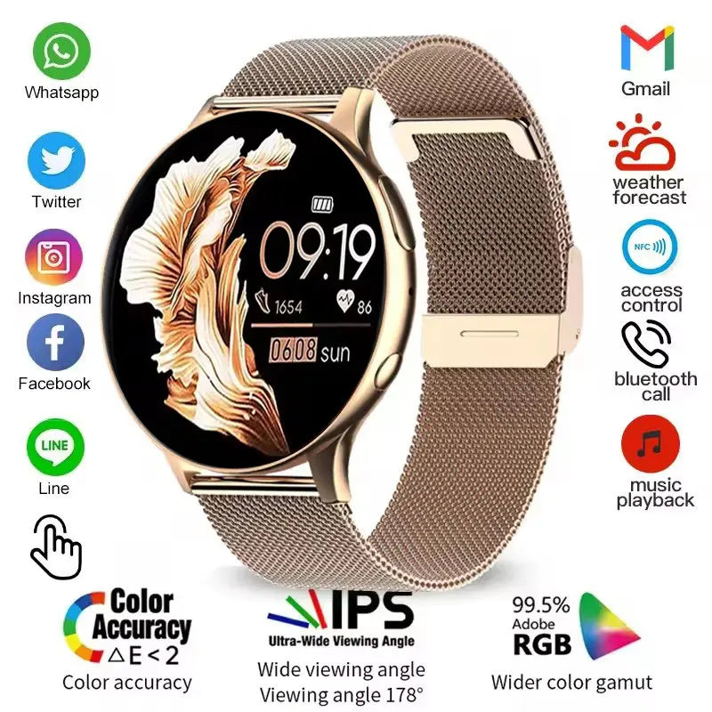 Smartwatch für Damen mit Bluetooth-Anruf wasserdicht