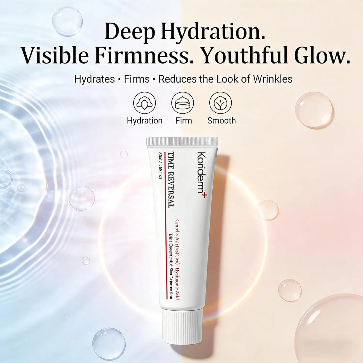 Koriderm All-In-One Time Reversal Cream - Cica+Hyaluronic Acid Deep Hydration Firming & Lifting Reduces Wrinkle Skin Moisturizer