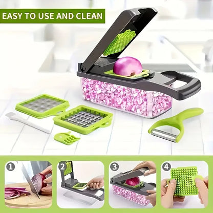 Gemüseschneider 5-in-1 mit Würfel- und Hobeleinsatz – Ansicht 4
