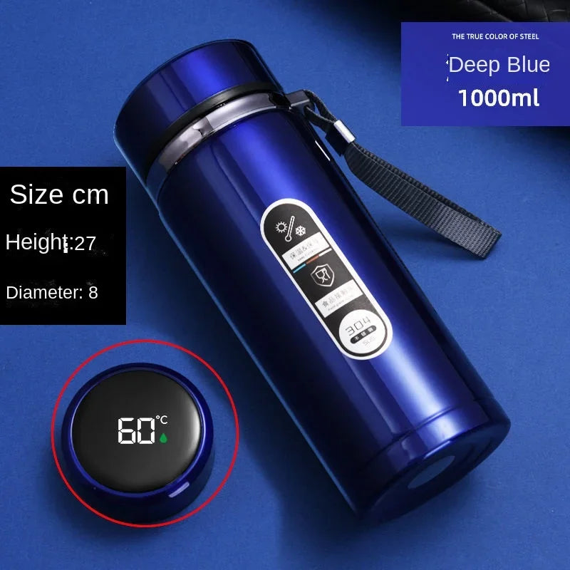 Thermosflasche aus Edelstahl mit LED-Temperaturanzeige 1 l – Ansicht 9