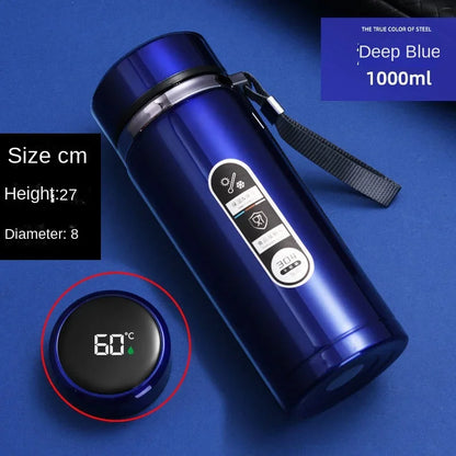 Thermosflasche aus Edelstahl mit LED-Temperaturanzeige 1 l – Ansicht 9