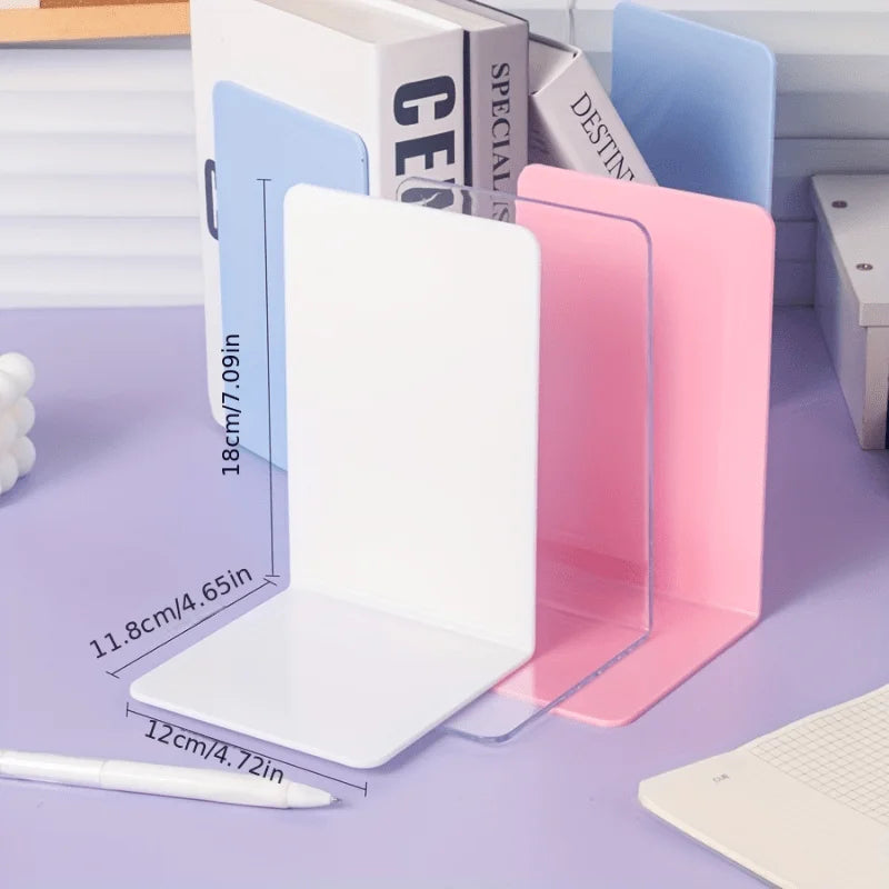 Buchstützen aus Acryl transparent im Set – Ansicht 3