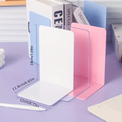 Buchstützen aus Acryl transparent im Set – Ansicht 3