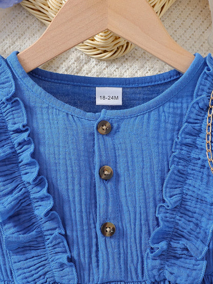 VitaHome™ LittleChic Solid Long-Sleeve Casual Dress