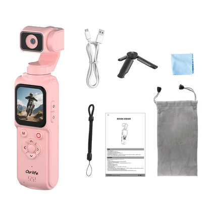 Ourlife 4K Action Camera 330° Face Tracking Gimbal Stabilizer 1.72 Inch Touch Screen 64MP Pocket Digital Camera WiFi Sports Cam – Ansicht 7