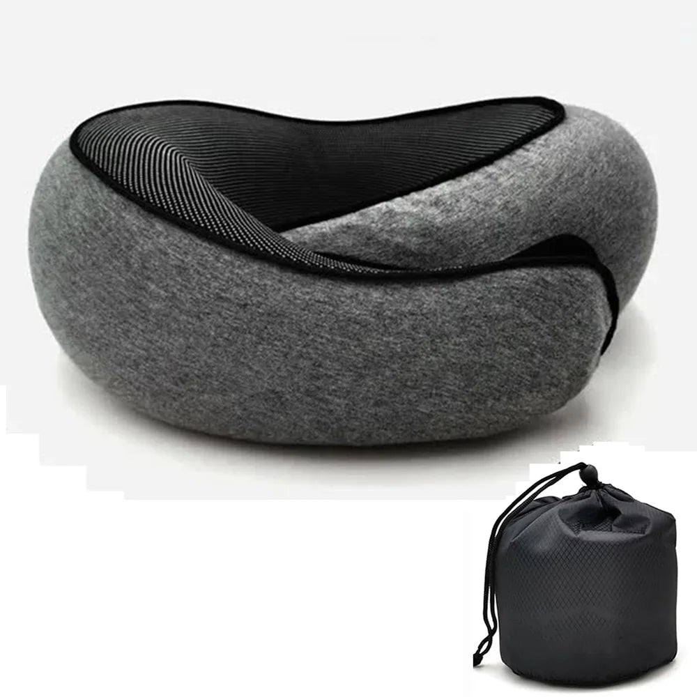 Travel Neck Pillow Memory Foam U-shaped Pillow Snail Style Travel Neck Support Portable Adjustable Soft Noon Break Sleep Pillows – Ansicht 9