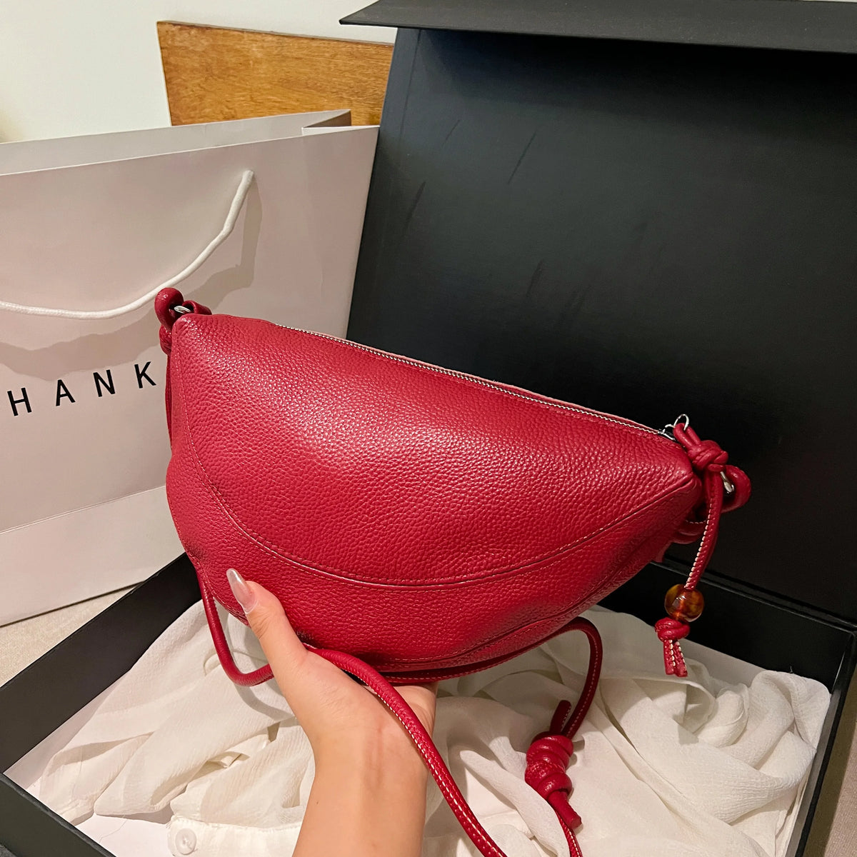 Schultertasche aus Echtleder