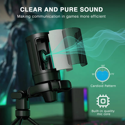 VitaHome™ AmpliVoice RGB Studio-Grade USB Gaming & Streaming Microphone