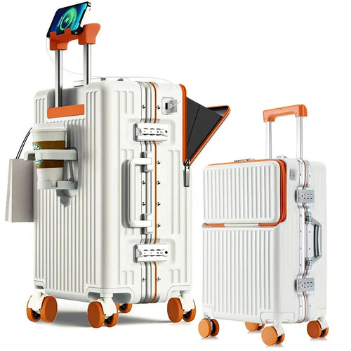 Vital™ AeroShield Aluminum Frame Cabin Trolley with USB & Cup Holder