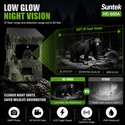VitaHome™ ApexGuard 50MP 4K Solar Wildlife & Security Trail Camera