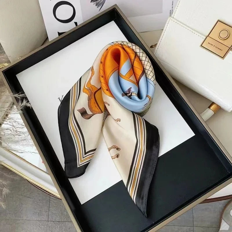 Luxury Satin Square Scarf (70x70 cm) – Versatile Fashion Accessory