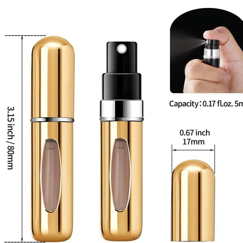 Vital™ 5ml Portable Refillable Perfume Atomizer | Travel Mini Spray Bottle