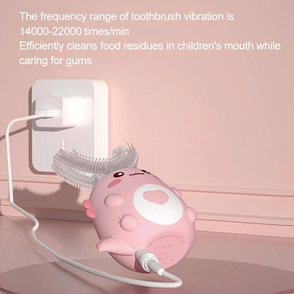 BALASHOV Kids U-Shaped Electric Silicone Sonic Toothbrush