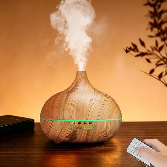 Luftbefeuchter in Holzoptik mit Ultraschall USB
