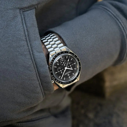 Herrenuhr Mondphase Chronograph Edelstahl wasserdicht – Ansicht 2