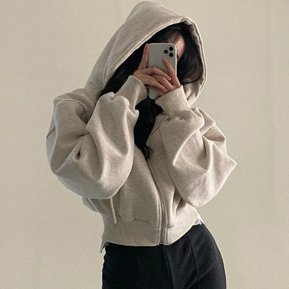 VelvetCore™ Oversized Zip Crop