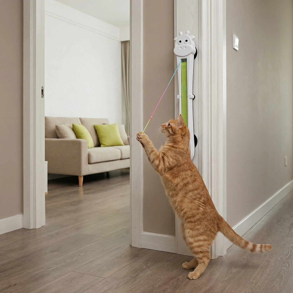 Katzenspielzeug automatisch zur Wandmontage mit Federstab – Ansicht 3