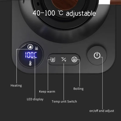 Vital™ Electric Gooseneck Kettle 900ml | Smart Temperature Control Coffee & Tea Pot