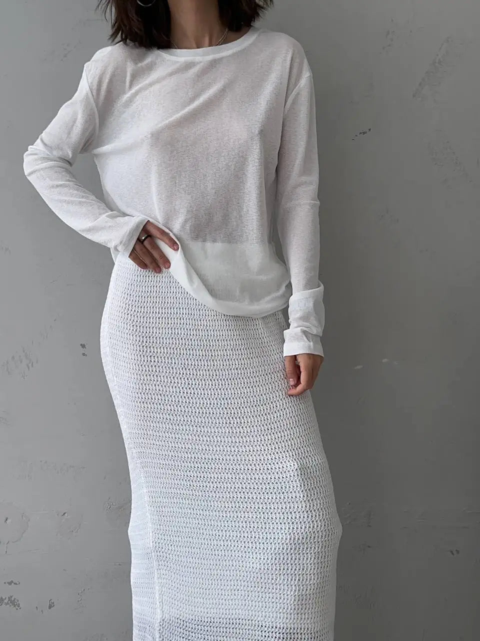 VitaCare™ SilkyKnit Basic Longsleeve Loose Bottom Top