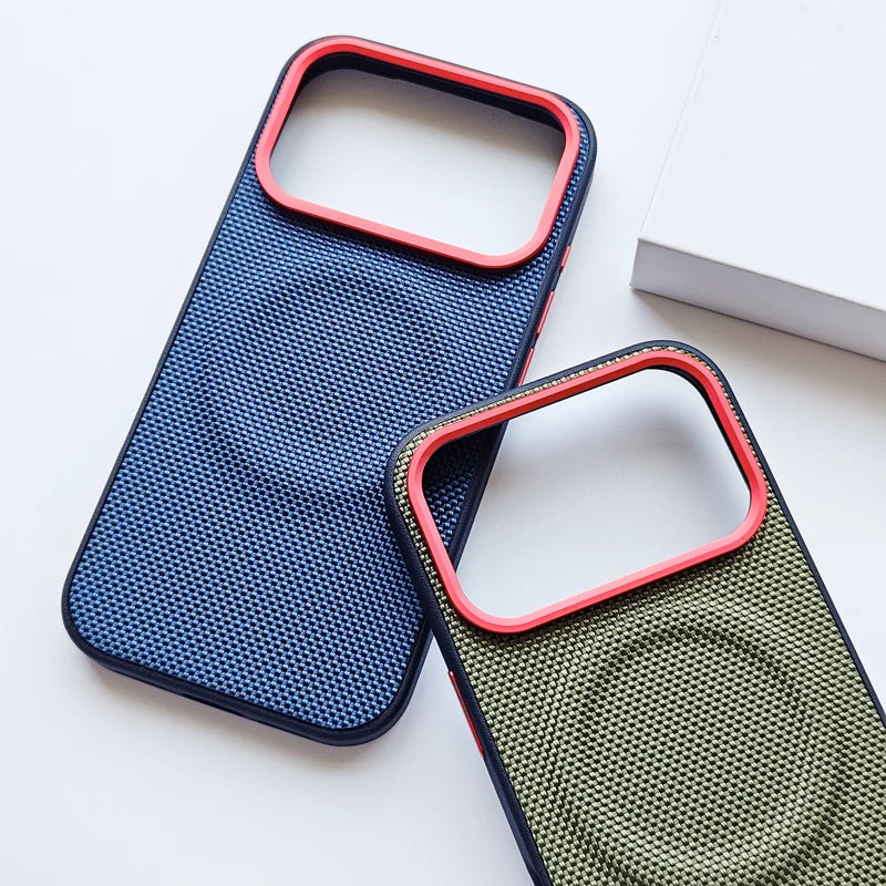 VitaPhone™ ApexLuxe Magnetic Woven Leather & TPU iPhone Case