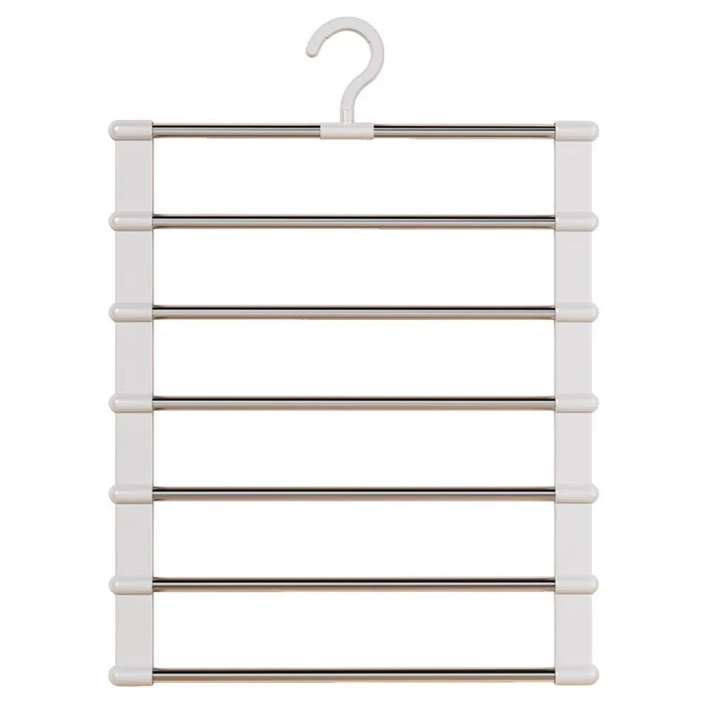 Multi-Layer Pants Hanger Space Saving Closet Organizer Foldable Trousers Clothes Rack Wardrobe Storage with Non Slip Clips – Ansicht 7