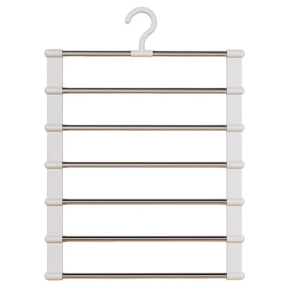 Multi-Layer Pants Hanger Space Saving Closet Organizer Foldable Trousers Clothes Rack Wardrobe Storage with Non Slip Clips – Ansicht 7