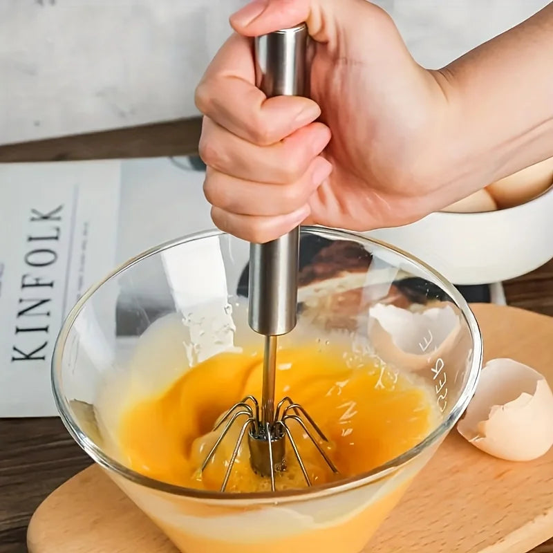 VitaHome™ WhirlWhip Semi-Automatic Stainless Steel Push Whisk
