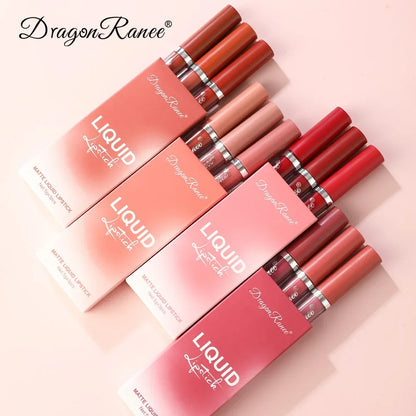 Flüssiger Lippenstift wasserdicht matt 3er-Set