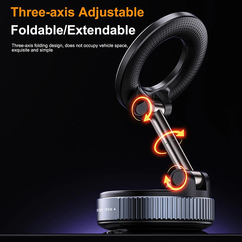 VIta Foldable Magnetic Vacuum Car Mount & Live Streaming Phone Holder