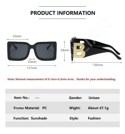 VitalLuxury™ B-Logo Big Frame Glasses