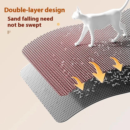 Extra Large Cat Litter Mat Heavy Duty Waterproof 2 Layer Non Slip Washable Pet Floor Protector Litter Box Sand Stopper – Ansicht 2
