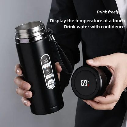 Thermosflasche aus Edelstahl mit LED-Temperaturanzeige 1 l – Ansicht 2