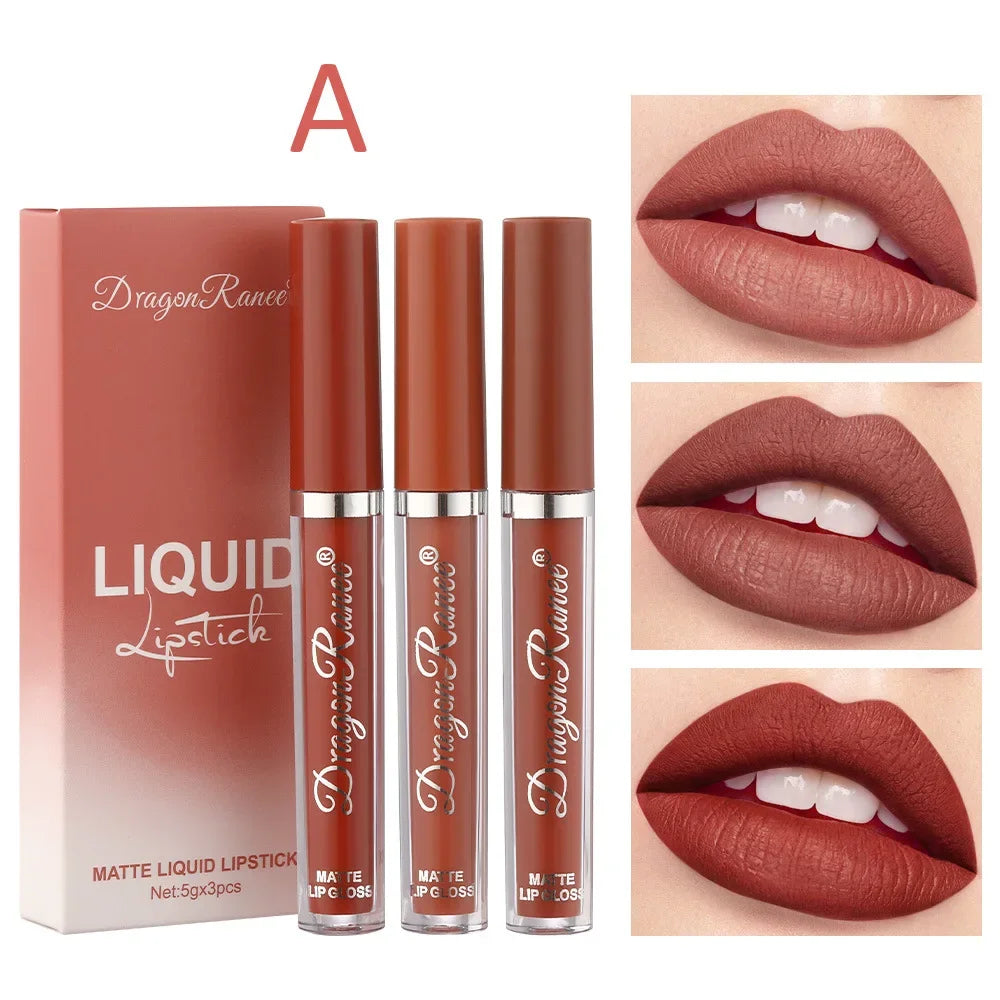 Flüssiger Lippenstift wasserdicht matt 3er-Set – Ansicht 6