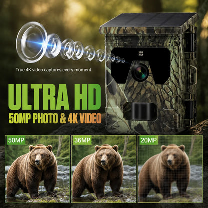 VitaHome™ ApexGuard 50MP 4K Solar Wildlife & Security Trail Camera
