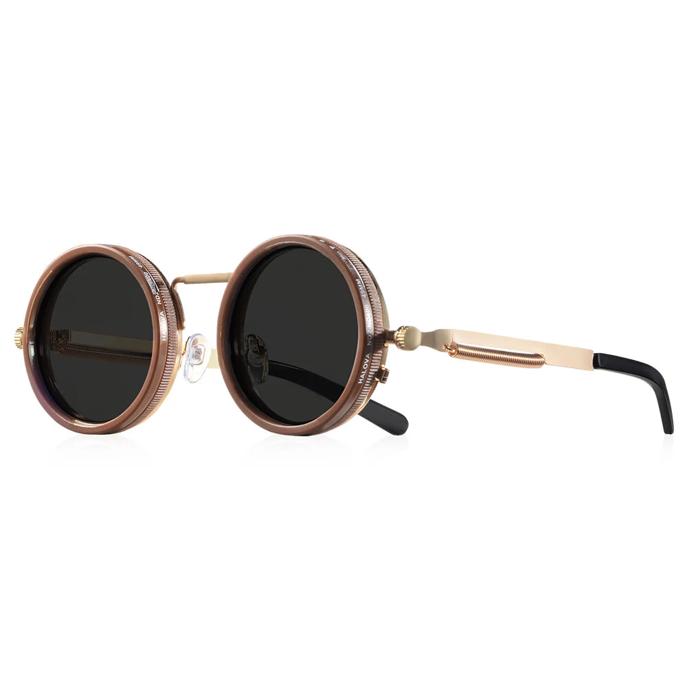 Vita Retro Punk Adjustable Polarized Round Sunglasses
