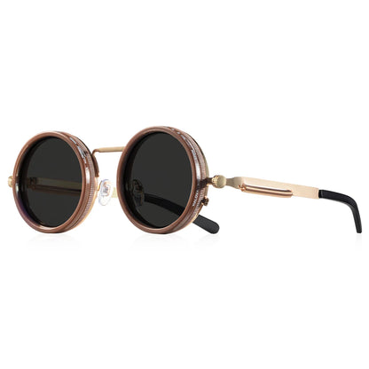 Vita Retro Punk Adjustable Polarized Round Sunglasses