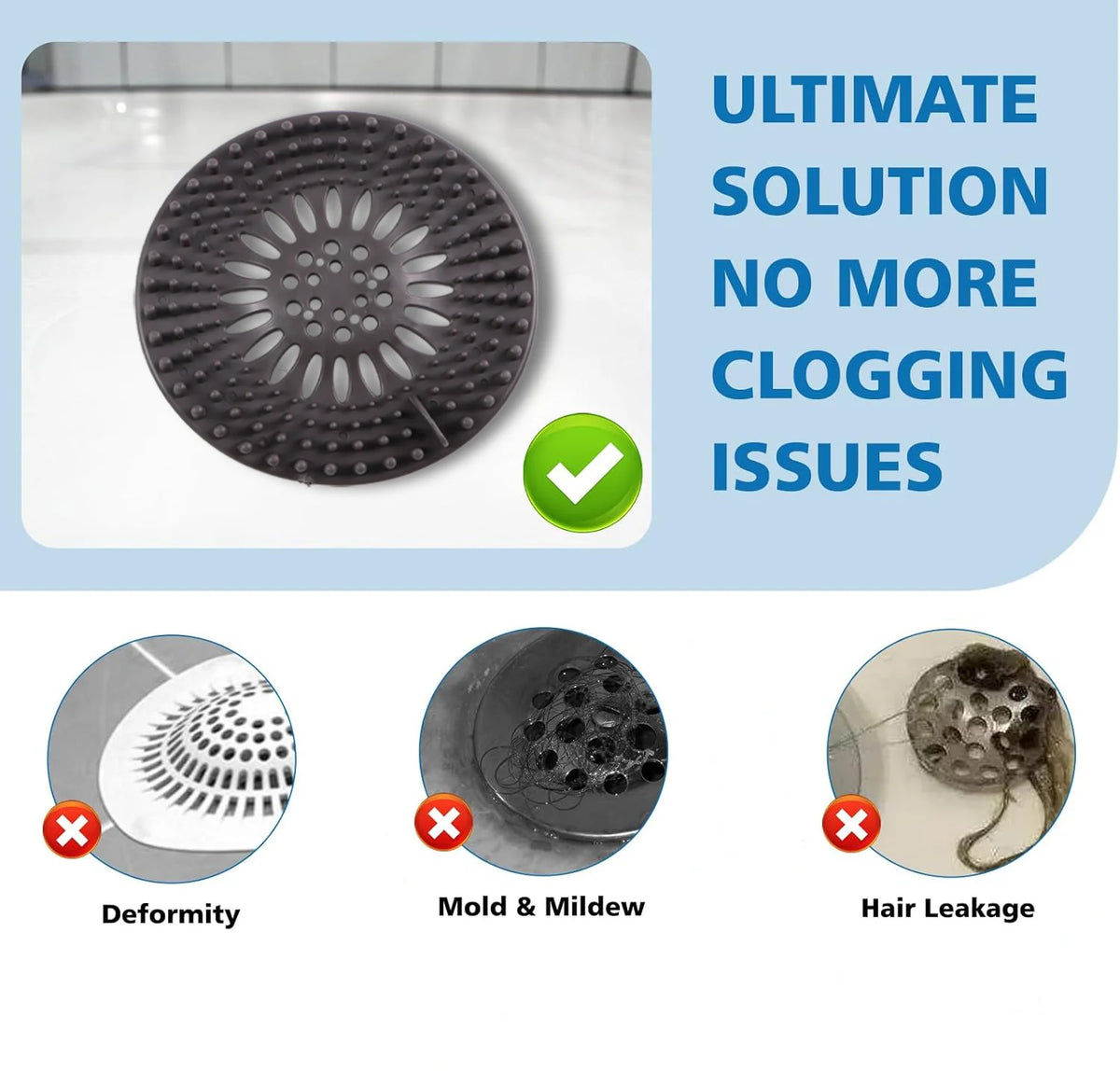 Vital™ DrainGuard Silicone Hair Catcher & Drain Cover