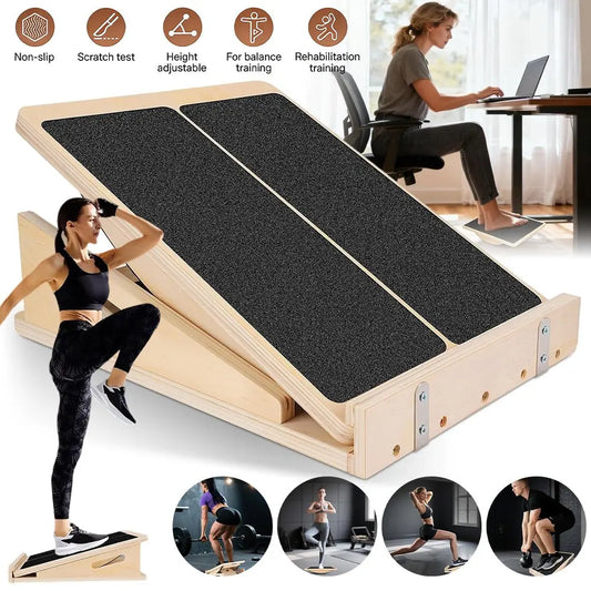 Balance-Board aus Holz 2-in-1 mit 4 Neigungsstufen