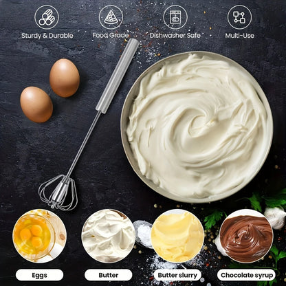 VitaHome™ WhirlWhip Semi-Automatic Stainless Steel Push Whisk