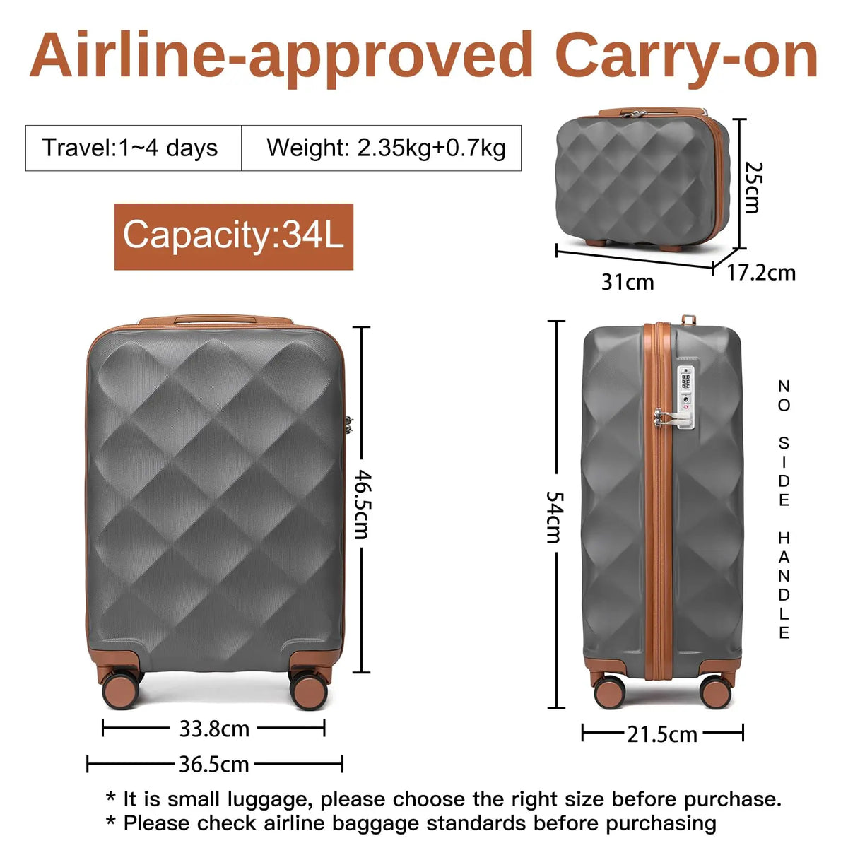 Vital™ AeroVoyage 2-Piece Cabin Luggage & Toiletry Set