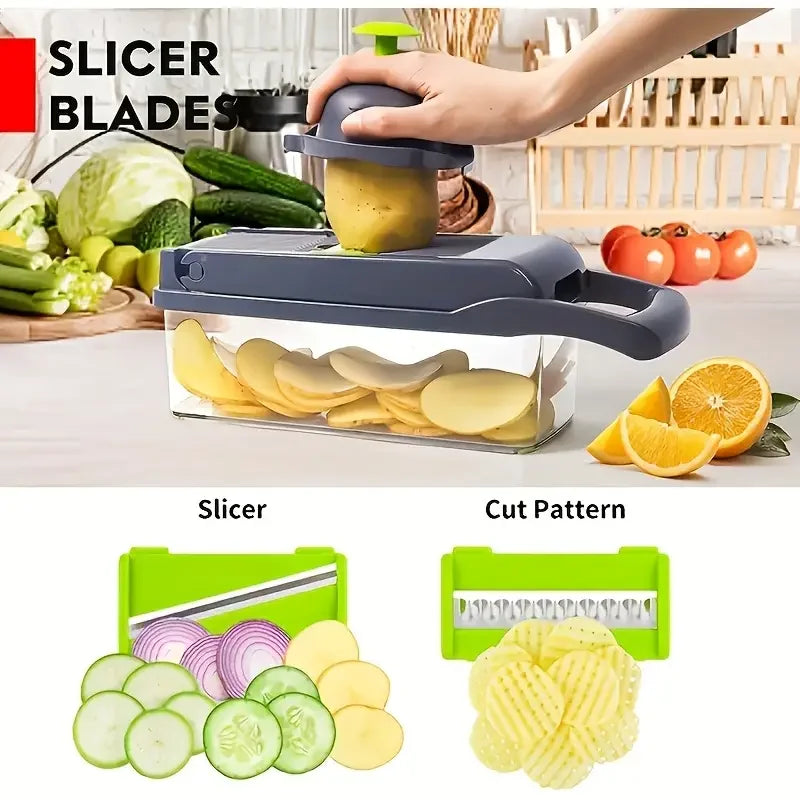 Gemüseschneider 5-in-1 mit Würfel- und Hobeleinsatz – Ansicht 3