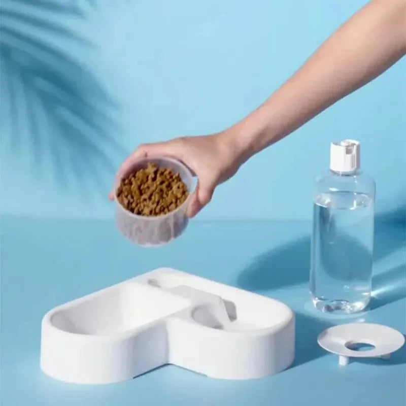 Automatic Drinking Love Pet Bowl Moisture-proof Cat Bowl Dog Basin Dual-use Multi-functional Drinking And Feeding – Ansicht 2
