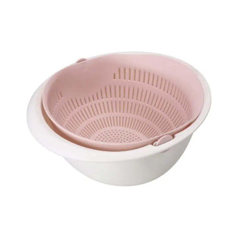 VitaHome™ SpinClean Dual-Layer Rotating Fruit & Vegetable Strainer Basket