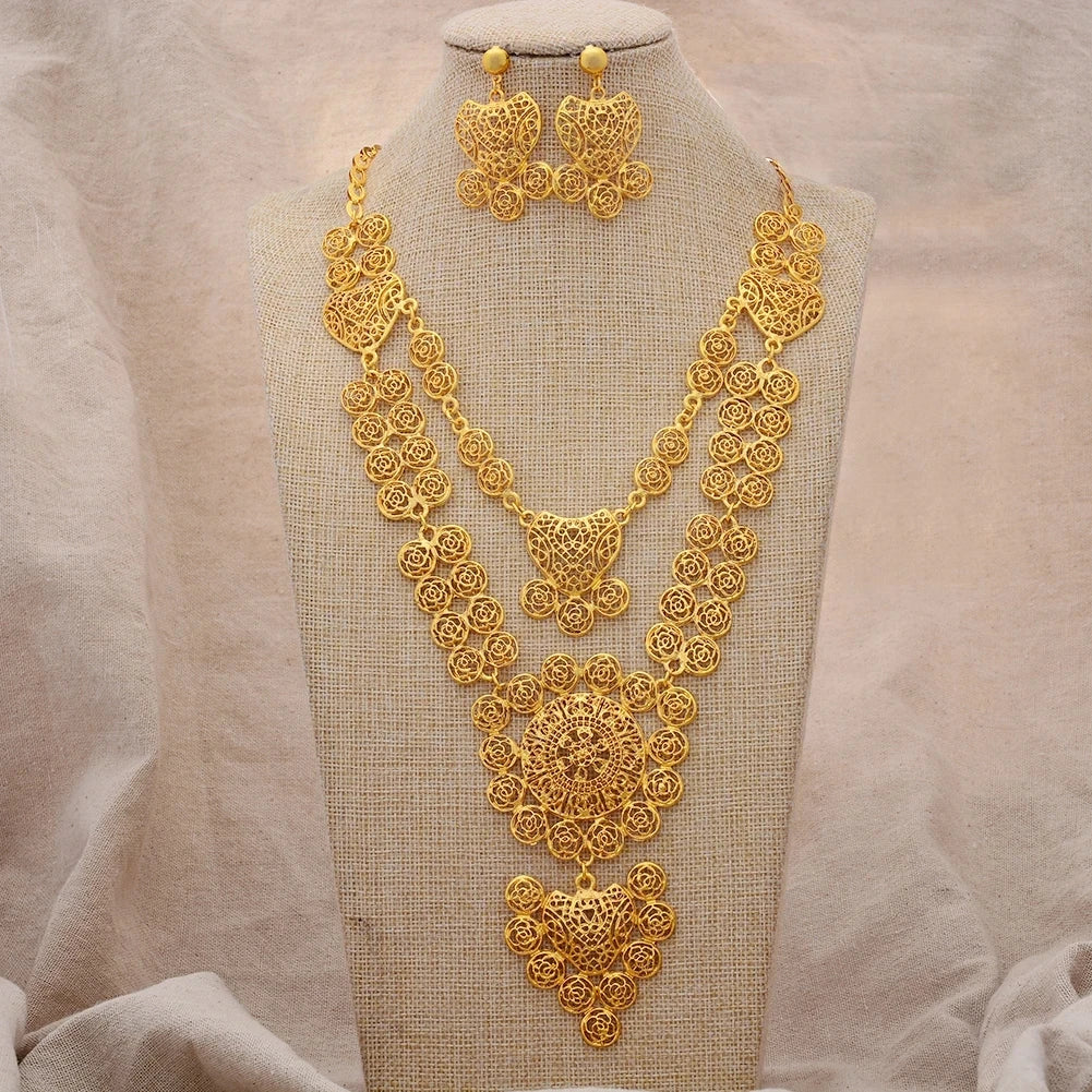 Schmuckset in Goldoptik mit Blütenmotiv – Ansicht 15