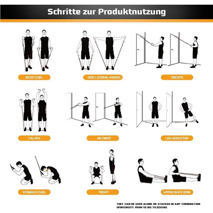 Widerstandsbänder-Set mit Zugseil für das Heimtraining – Ansicht 3