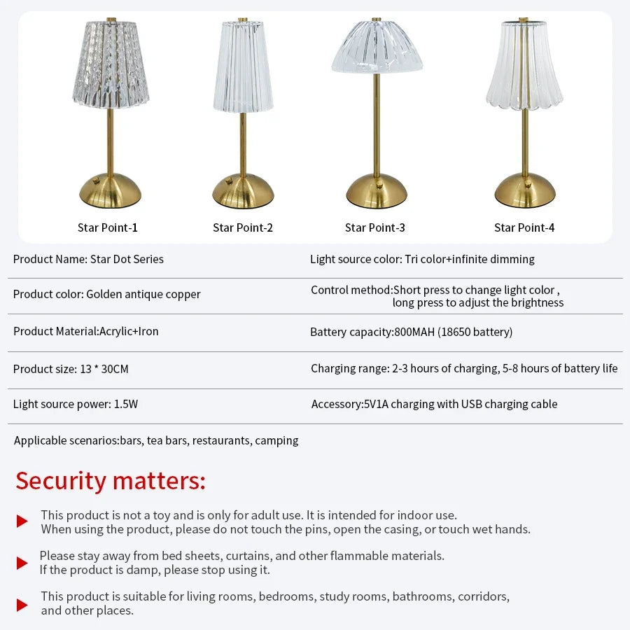 Tischlampe LED dimmbar kabellos mit Touch-Sensor – Ansicht 6