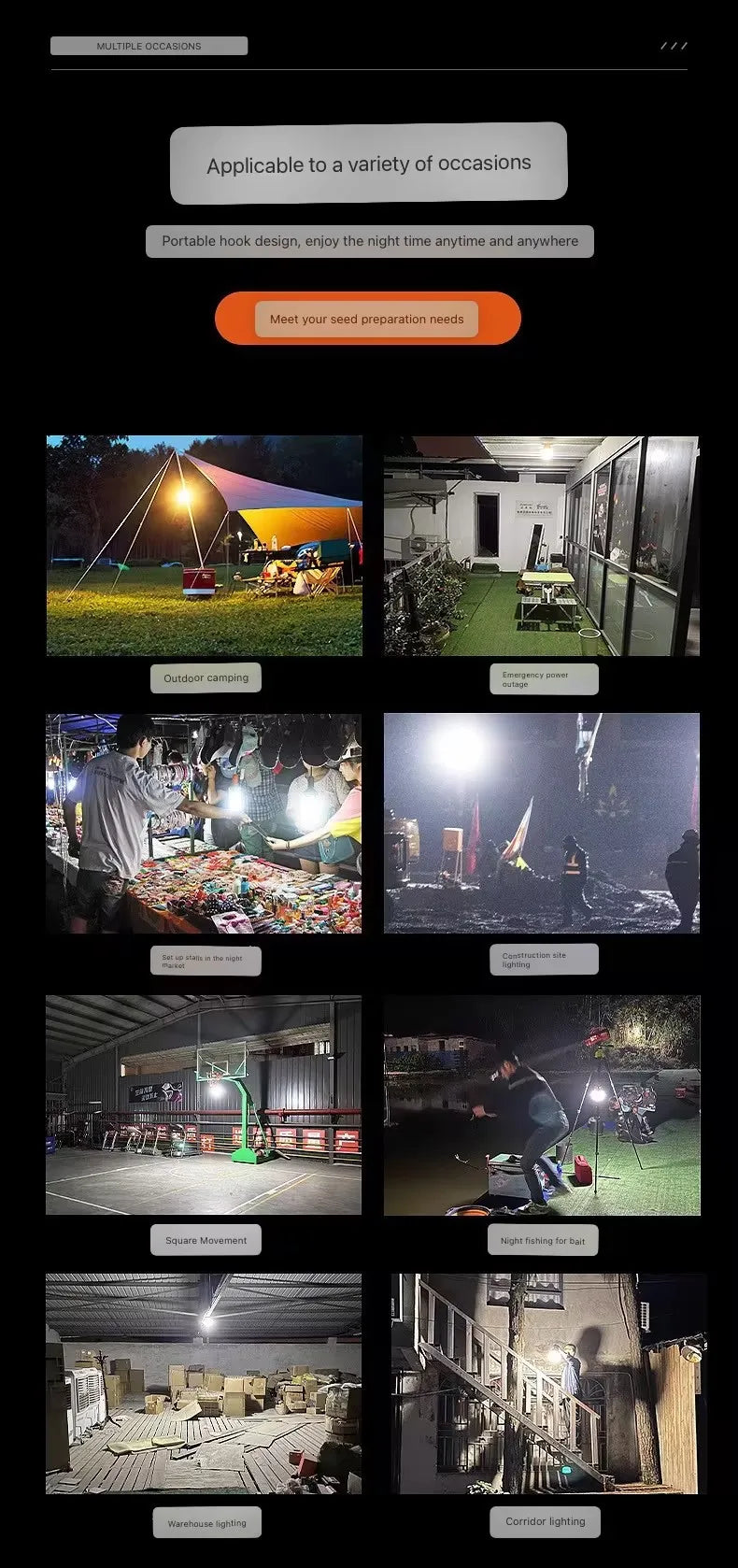VitaHome™ LuminaGlow USB Rechargeable Camping & Emergency Lantern