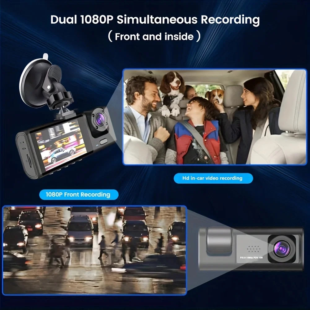 VitaCar™ DriveGuard Dual-Lens 1080P Dash Cam & Interior IR Monitor